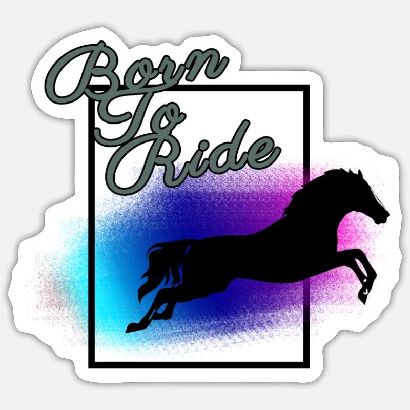 cheval - Sticker taille S (10 x 10 cm) - blanc mat