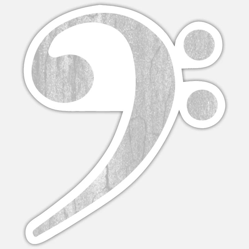 Clef basse - Sticker taille S (10 x 10 cm) - blanc mat