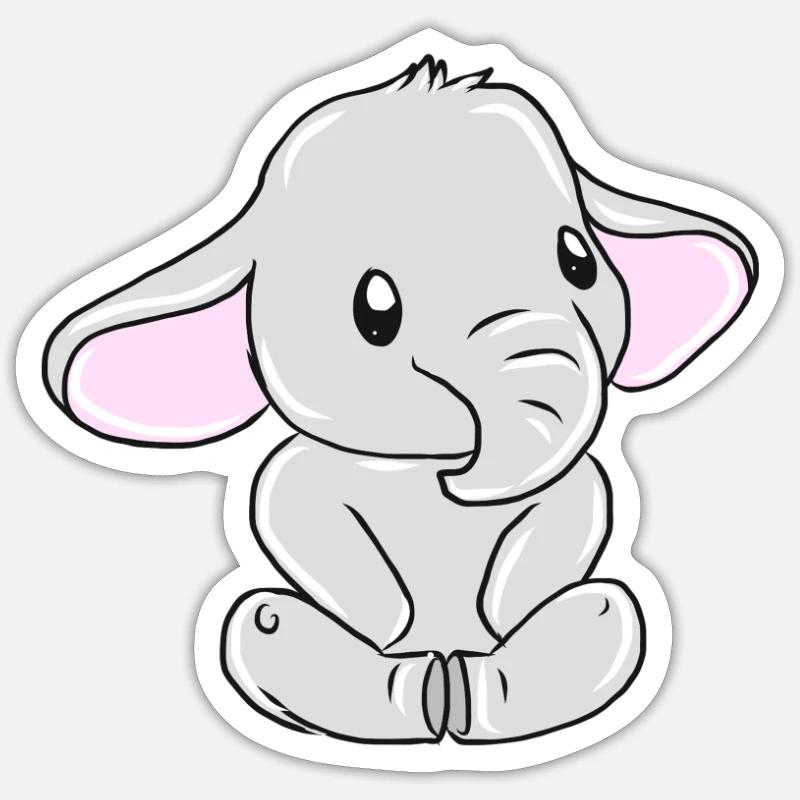 elephant - Sticker size S (10 x 10 cm) - white matte