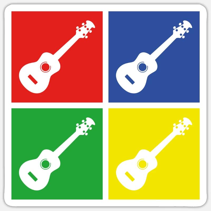 Ukulele - Sticker size S (10 x 10 cm) - white matte