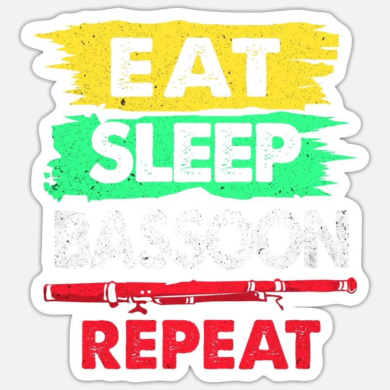 Fagott - Sticker Größe S (10 x 10 cm) - Mattweiß