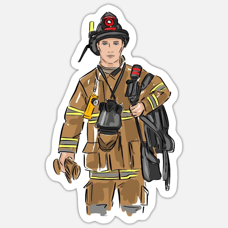 firefighter - Sticker size S (10 x 10 cm) - white matte