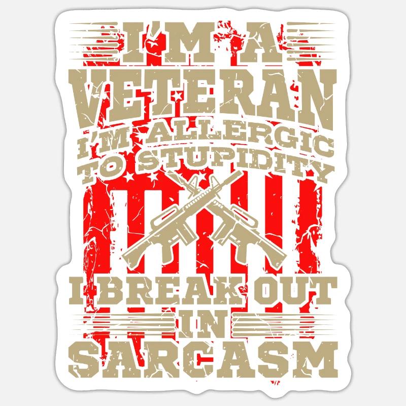 Veterans Day Ich Bin Ein Veteran Geschenk Sticker Größe S (10 x 10 cm)