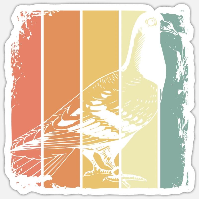 Brieftaube Vogel - Sticker Größe S (10 x 10 cm) - Mattweiß