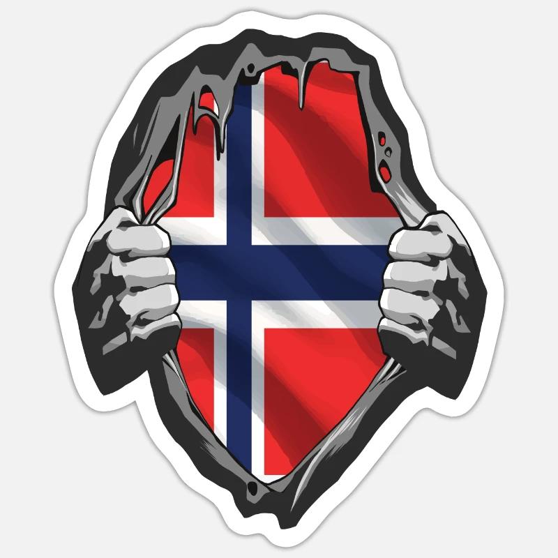 norway cod card cod hunter gift Sticker size S (10 x 10 cm)