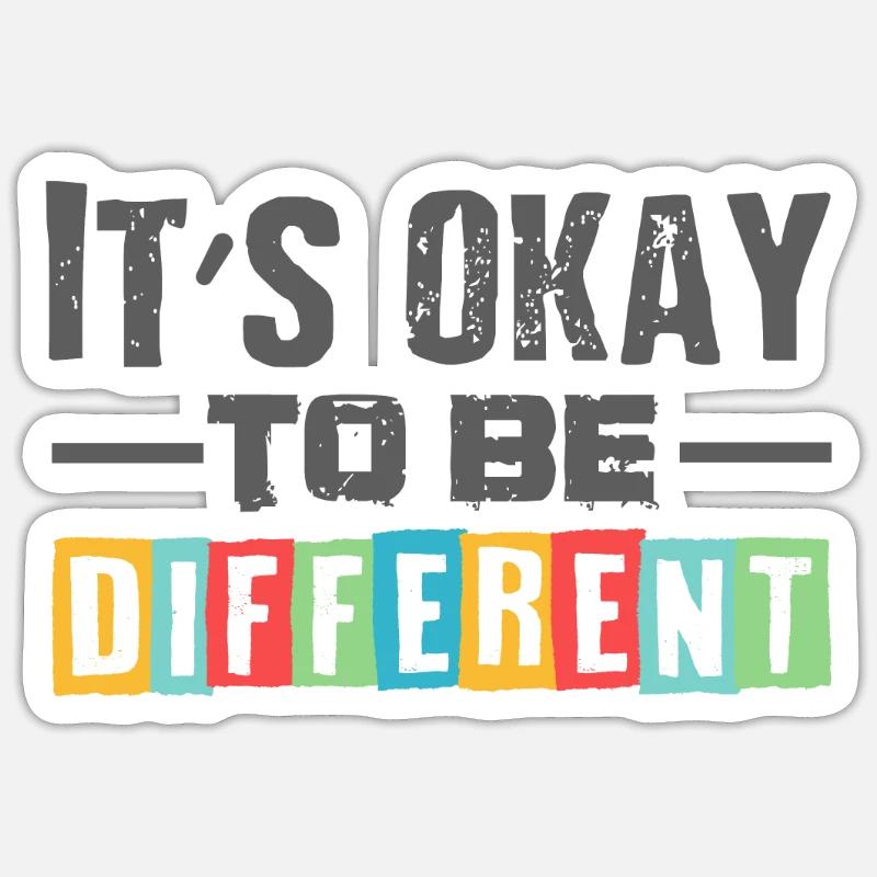 chemise différente de cadeau d'autisme - Sticker taille S (10 x 10 cm) - blanc mat