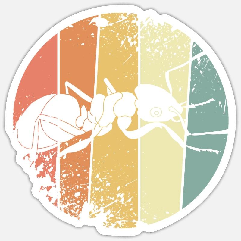 Fourmis Ouvriers - Sticker taille S (10 x 10 cm) - blanc mat