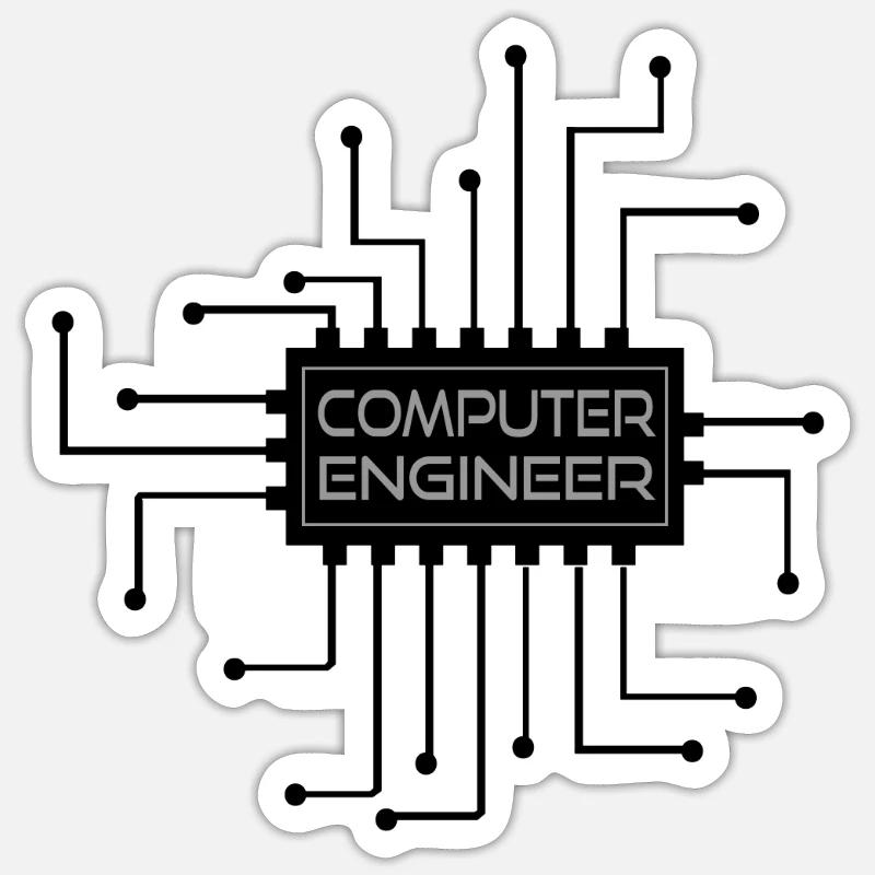 Computer engineer - Computer Ingenieur - Sticker Größe S (10 x 10 cm) - Mattweiß