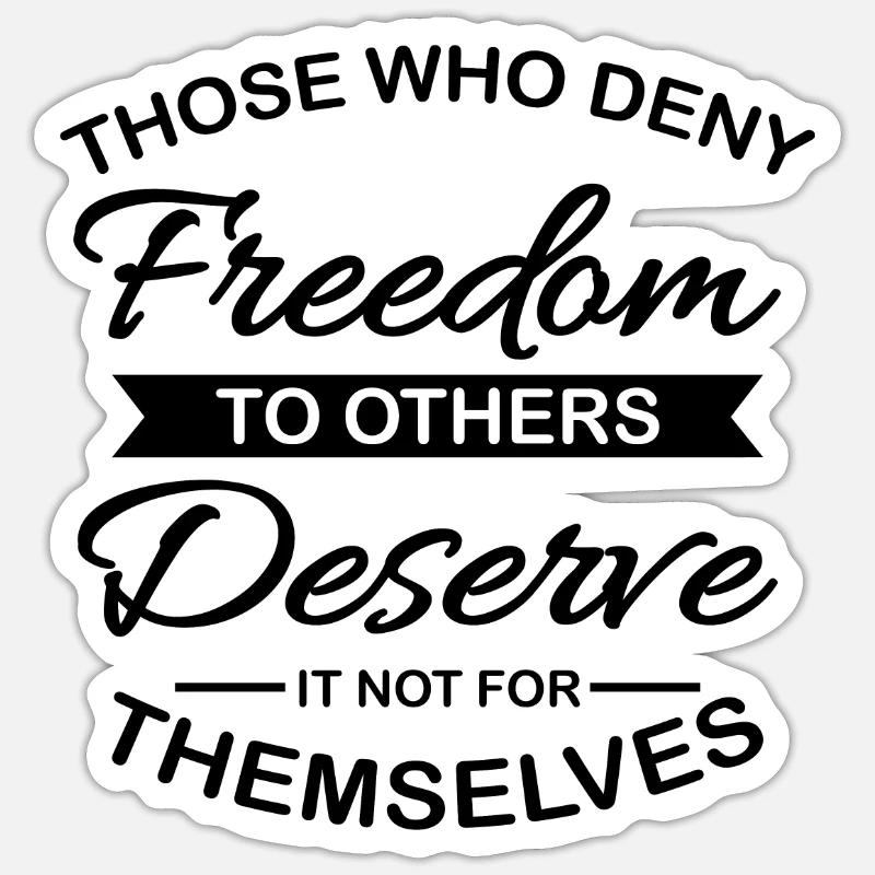 liberté - Sticker taille S (10 x 10 cm) - blanc mat