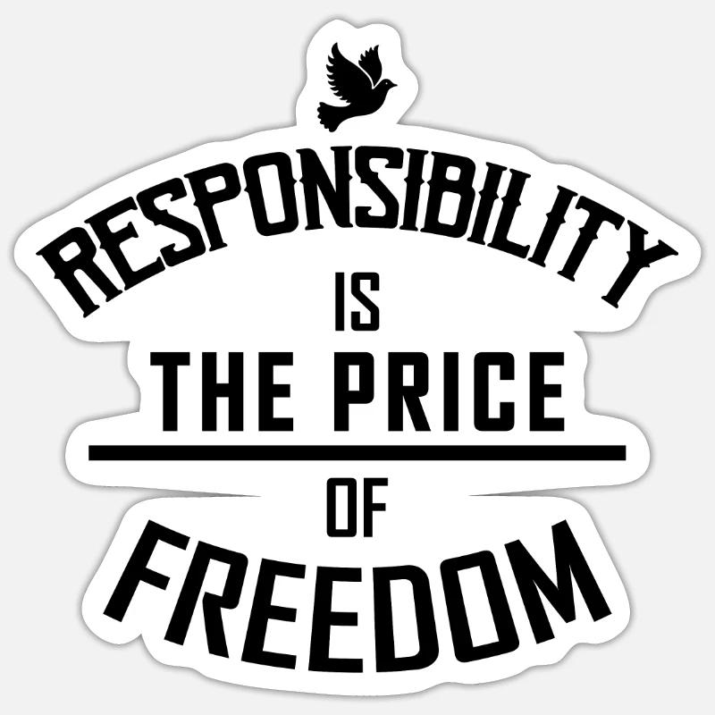 liberté - Sticker taille S (10 x 10 cm) - blanc mat