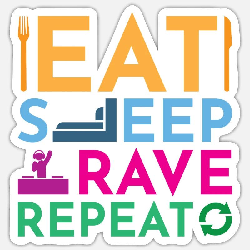 Rave Dance Electro - Sticker Größe S (10 x 10 cm) - Mattweiß