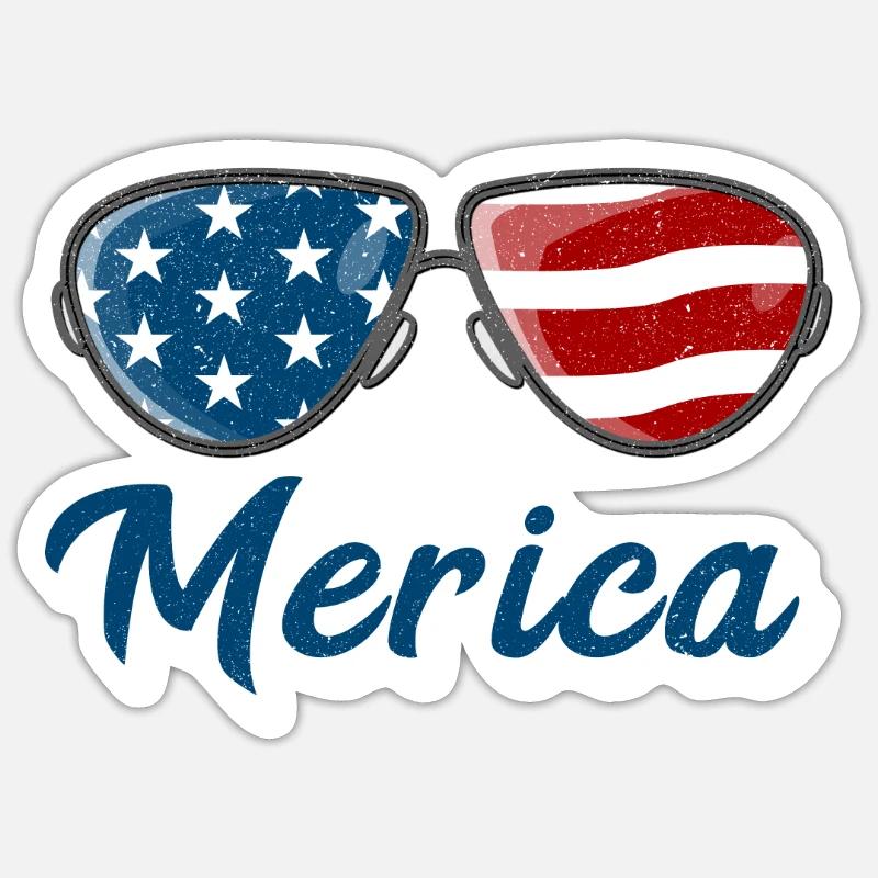 Merica - Sticker size S (10 x 10 cm) - white matte