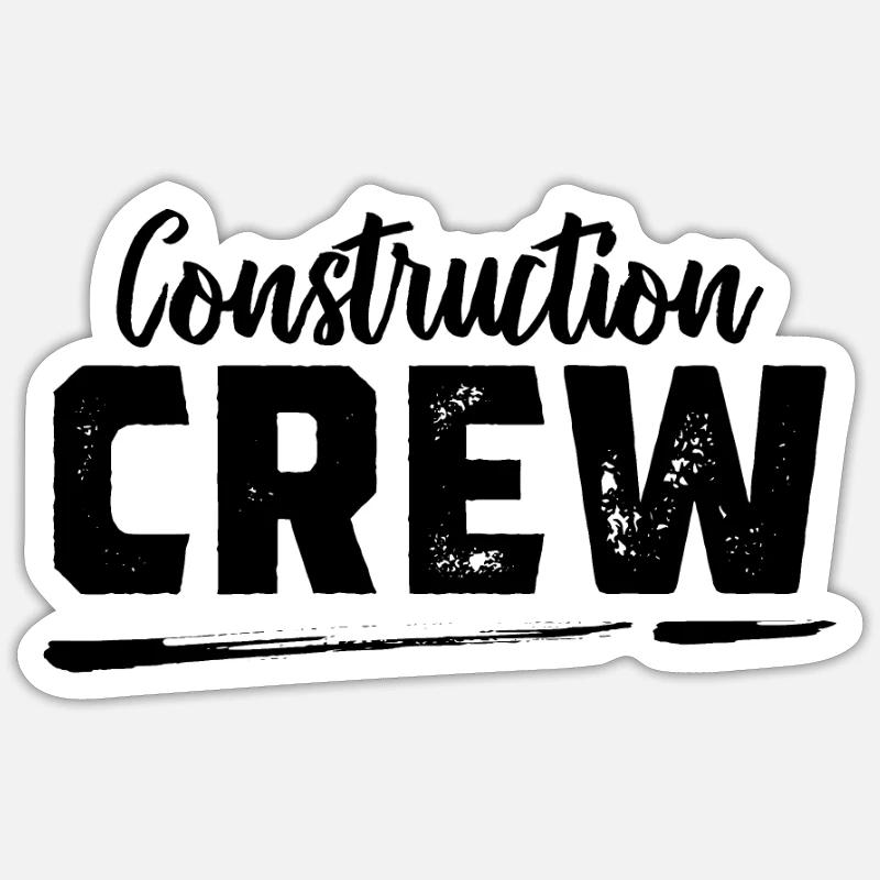 Bauarbeiter Bauarbeiter Bauarbeiter Bauarbeiter - Sticker Größe S (10 x 10 cm) - Mattweiß
