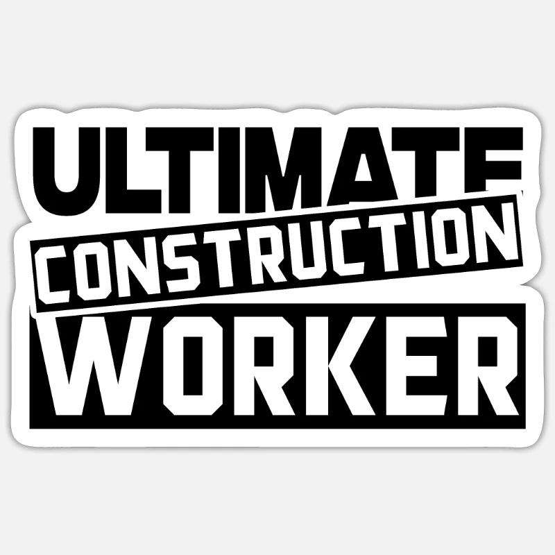 Construction worker - Sticker size S (10 x 10 cm) - white matte
