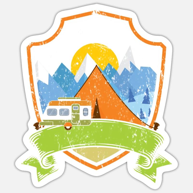 Camping - Sticker Größe S (10 x 10 cm) - Mattweiß