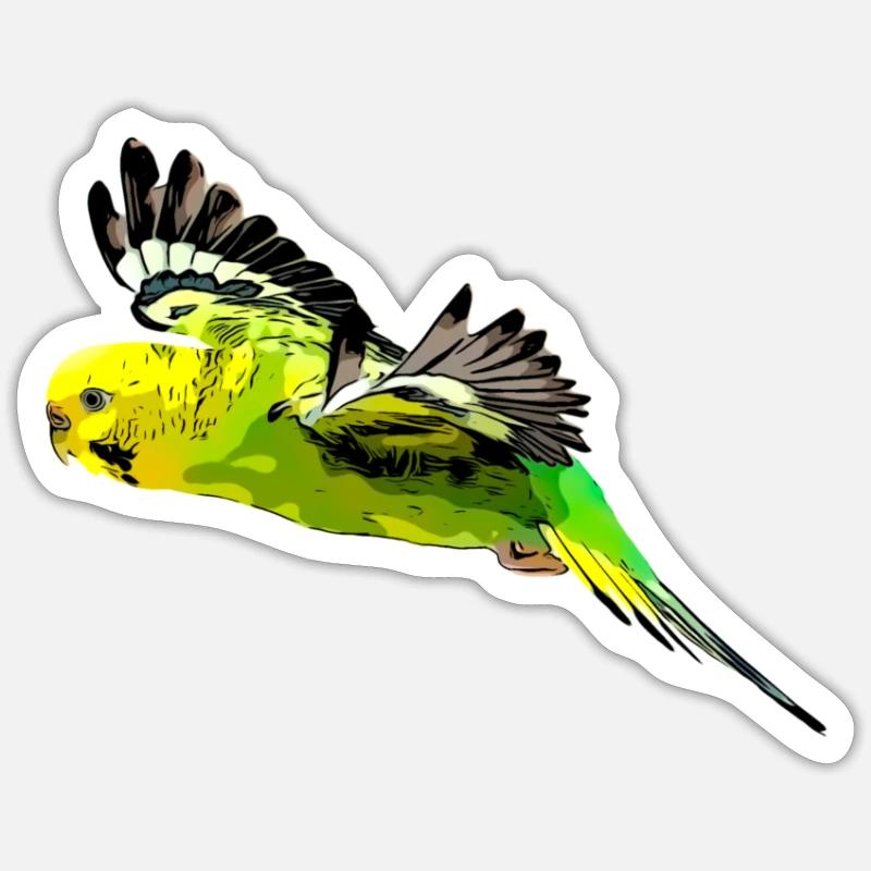 Budgerigar bird - Sticker size S (10 x 10 cm) - white matte