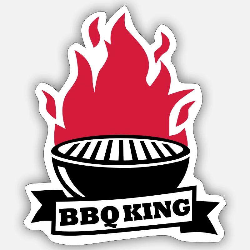 BBQ King - Sticker Größe S (10 x 10 cm) - Mattweiß