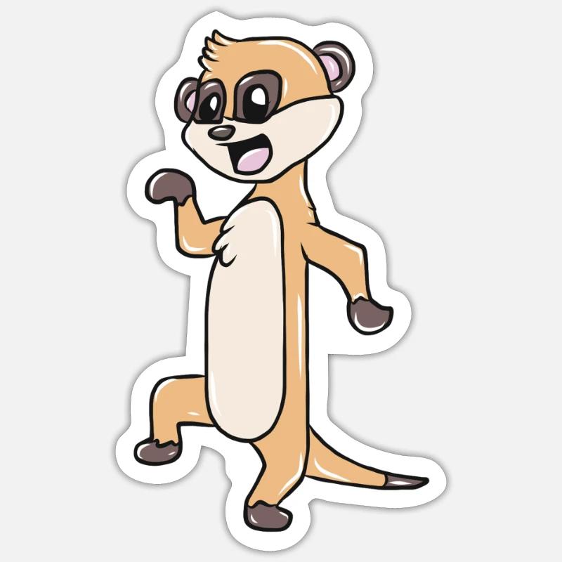 Suricate - Sticker taille S (10 x 10 cm) - blanc mat