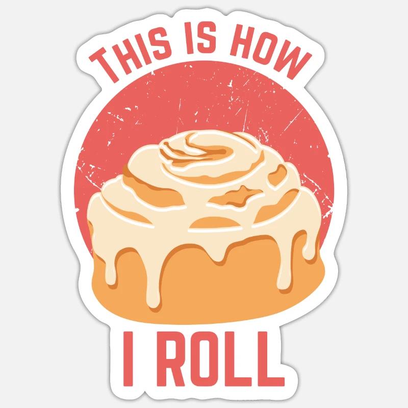 Cinnamon Cinammon Roll design I Funny biscuits Sticker size S (10 x 10 cm)
