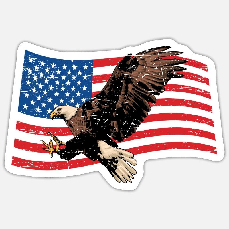 America Eagle - Sticker size S (10 x 10 cm) - white matte