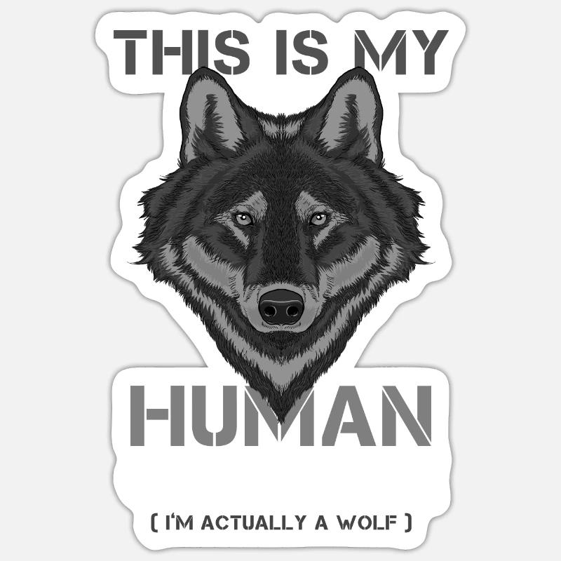 Wolf - Sticker Größe S (10 x 10 cm) - Mattweiß