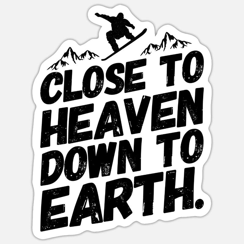 Snowboard Snowboard Snowboarder Sky - Sticker taille S (10 x 10 cm) - blanc mat