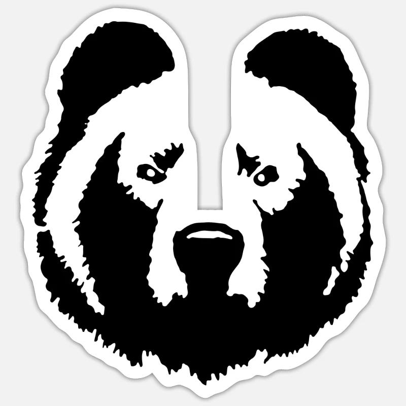Dolce orso grizzly - Sticker formato S (10 x 10 cm) - bianco opaco
