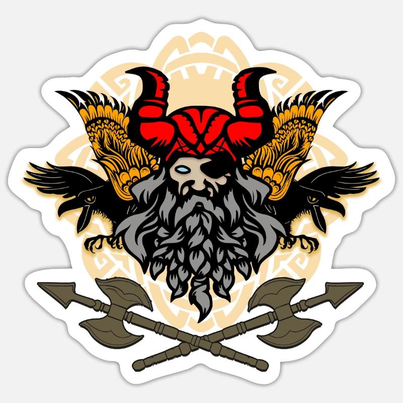 VIKINGS - Sticker taille S (10 x 10 cm) - blanc mat