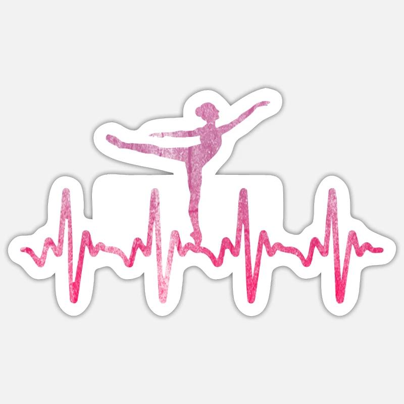 Battement de coeur de ballet - Sticker taille S (10 x 10 cm) - blanc mat