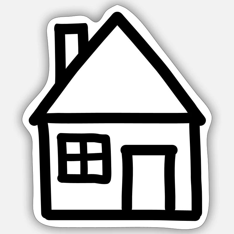 Haus - Sticker Größe S (10 x 10 cm) - Mattweiß