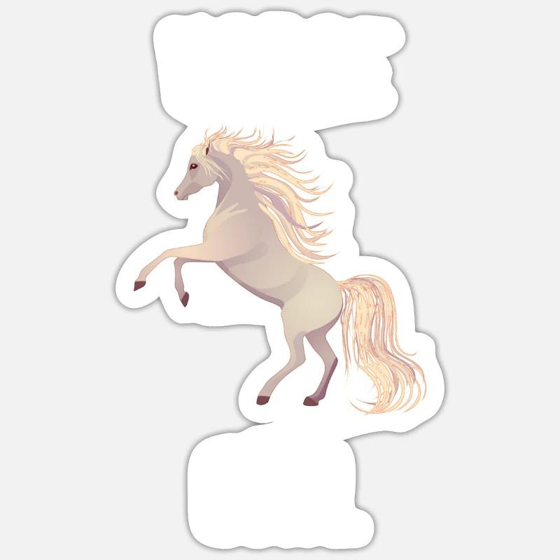 Fille de cheval qui aime la conception de chevaux - Sticker taille S (10 x 10 cm) - blanc mat