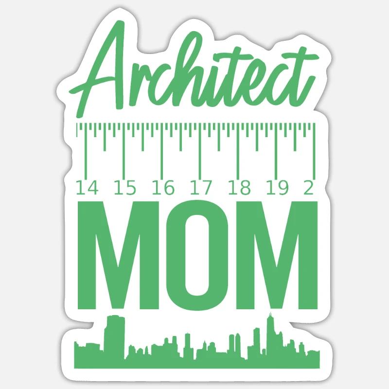 Architecte architecte architectes maisons études - Sticker taille S (10 x 10 cm) - blanc mat