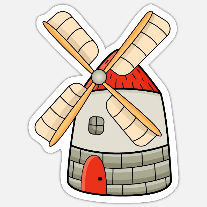 Windmill - Sticker size S (10 x 10 cm) - white matte