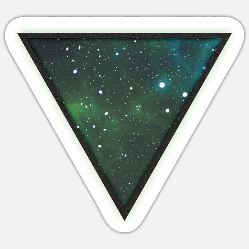 Space Dreieck Pyramide Form Geschenk - Sticker Größe S (10 x 10 cm) - Mattweiß