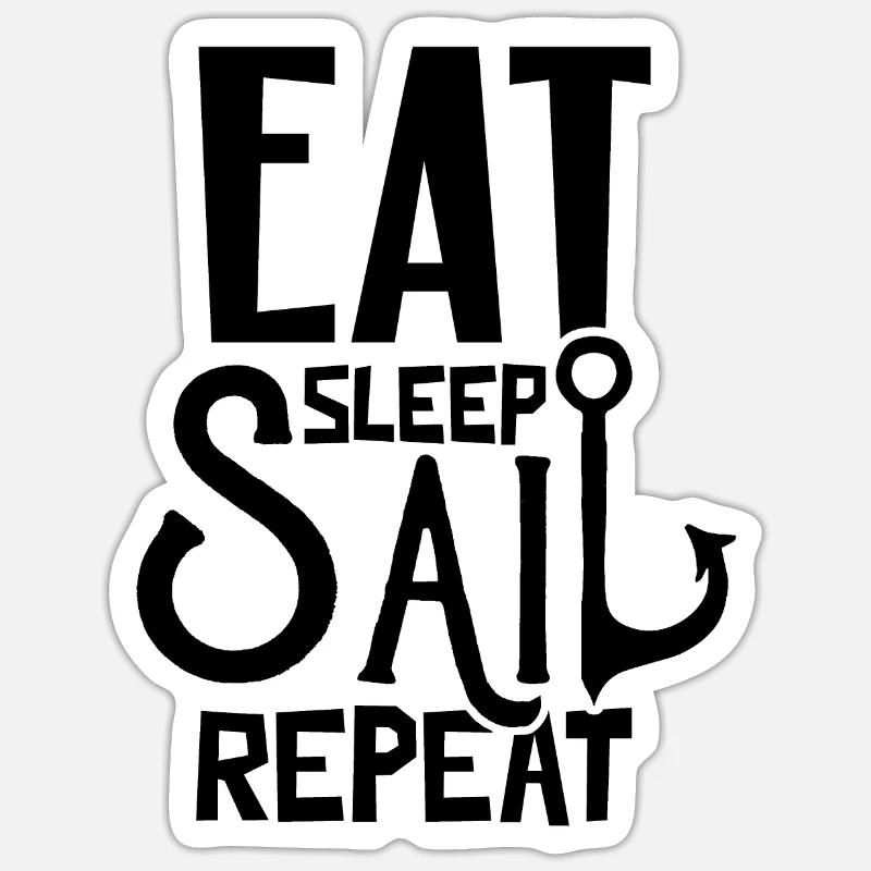Voilier - Sticker taille S (10 x 10 cm) - blanc mat