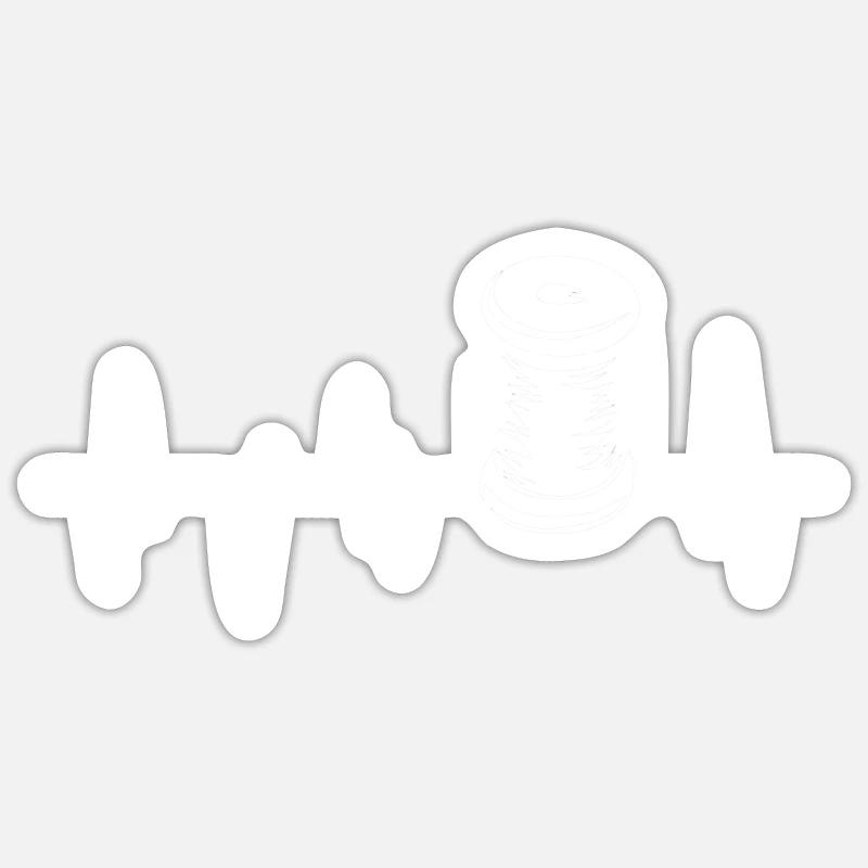 Sewing Thread Sewing Machine - Sticker size S (10 x 10 cm) - white matte