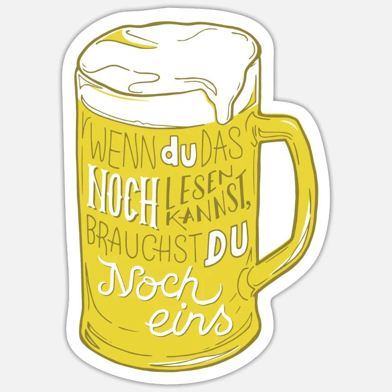Bière boire de l'alcool - Sticker taille S (10 x 10 cm) - blanc mat