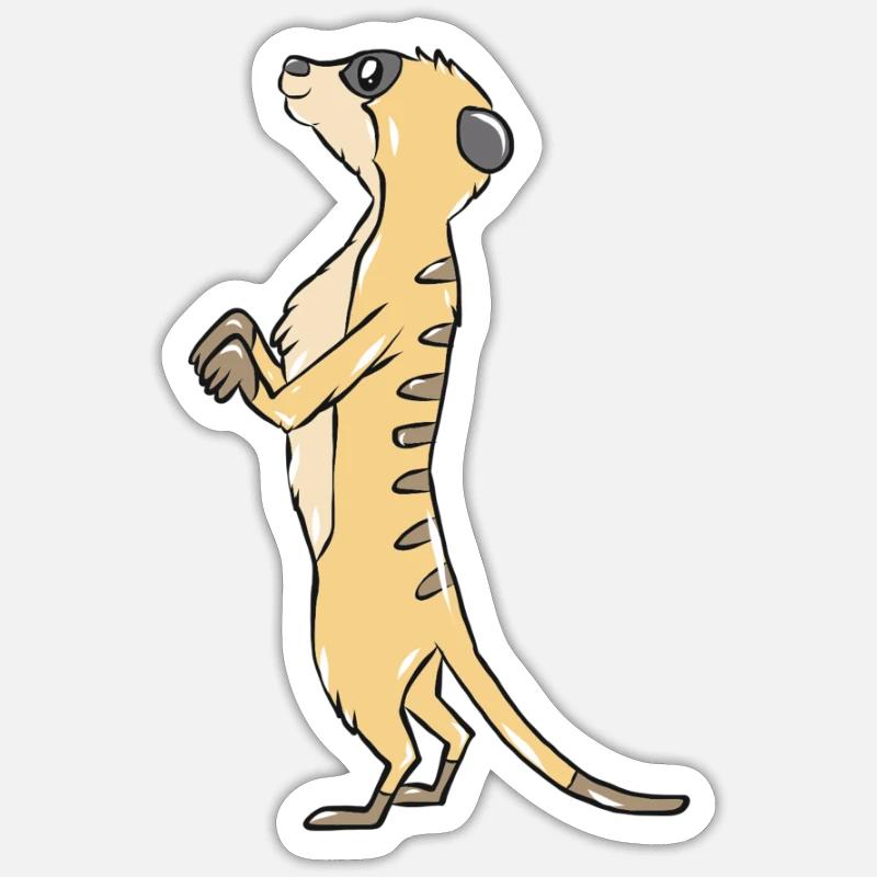 Erdmännchen - Sticker Größe S (10 x 10 cm) - Mattweiß