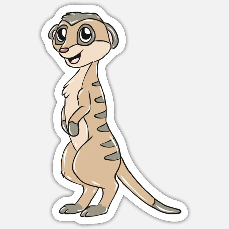 Erdmännchen - Sticker Größe S (10 x 10 cm) - Mattweiß