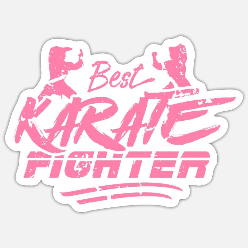 Karaté Karaté Karaté Karaté - Sticker taille S (10 x 10 cm) - blanc mat