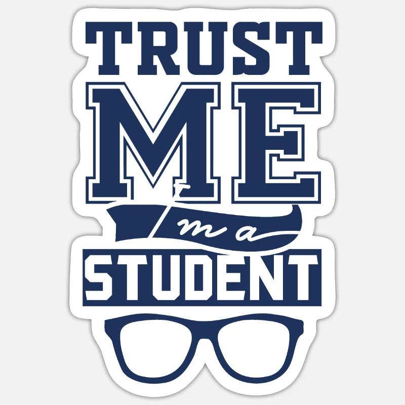 Student Student Student Student - Sticker taille S (10 x 10 cm) - blanc mat
