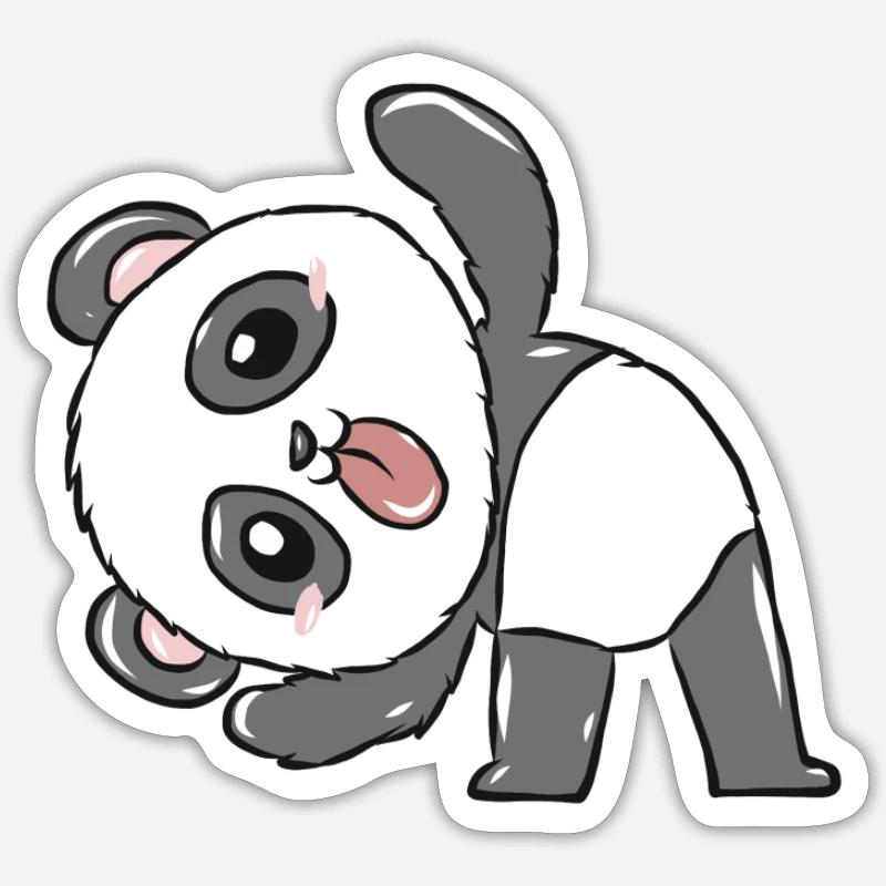 Crazy panda - Sticker size S (10 x 10 cm) - white matte