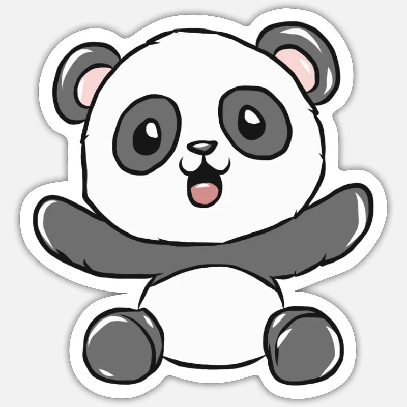 Panda - Sticker Größe S (10 x 10 cm) - Mattweiß