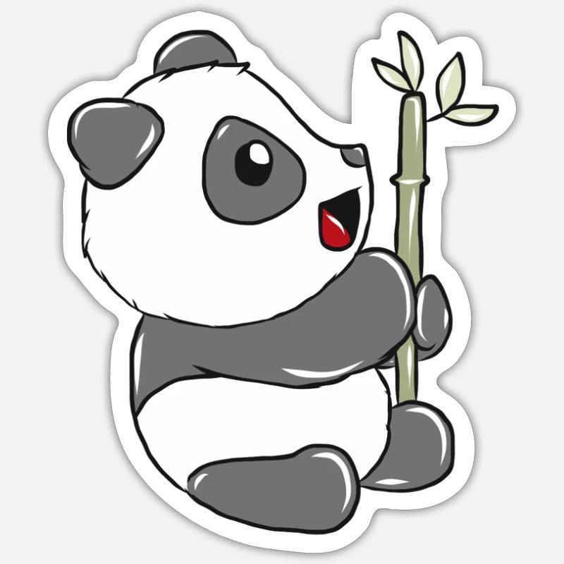 Panda - Sticker taille S (10 x 10 cm) - blanc mat