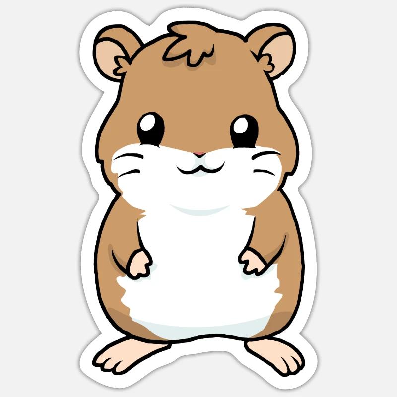 Petit bébé hamster - Sticker taille S (10 x 10 cm) - blanc mat