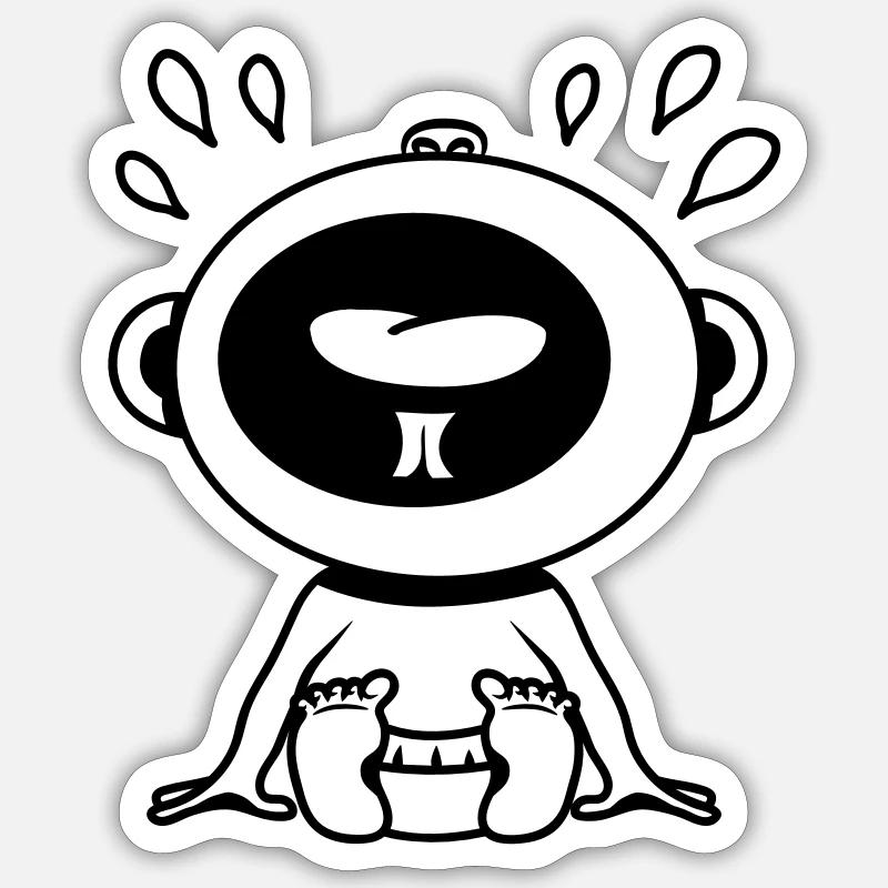 Baby Cry - Sticker taille S (10 x 10 cm) - blanc mat