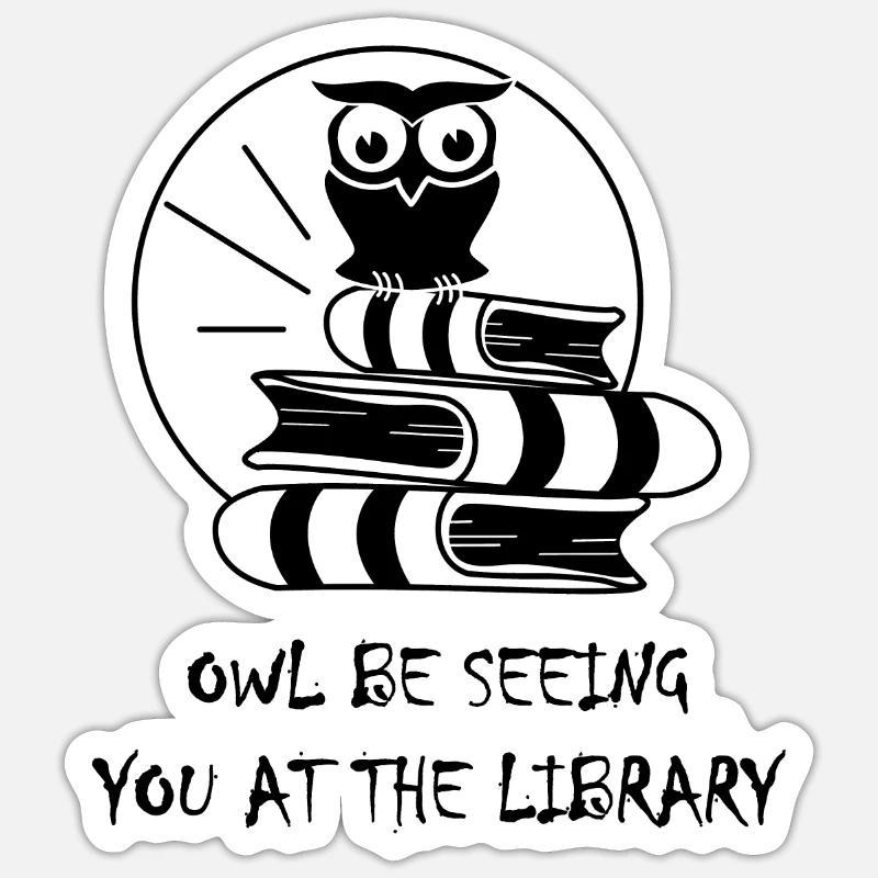 Library - Sticker size S (10 x 10 cm) - white matte