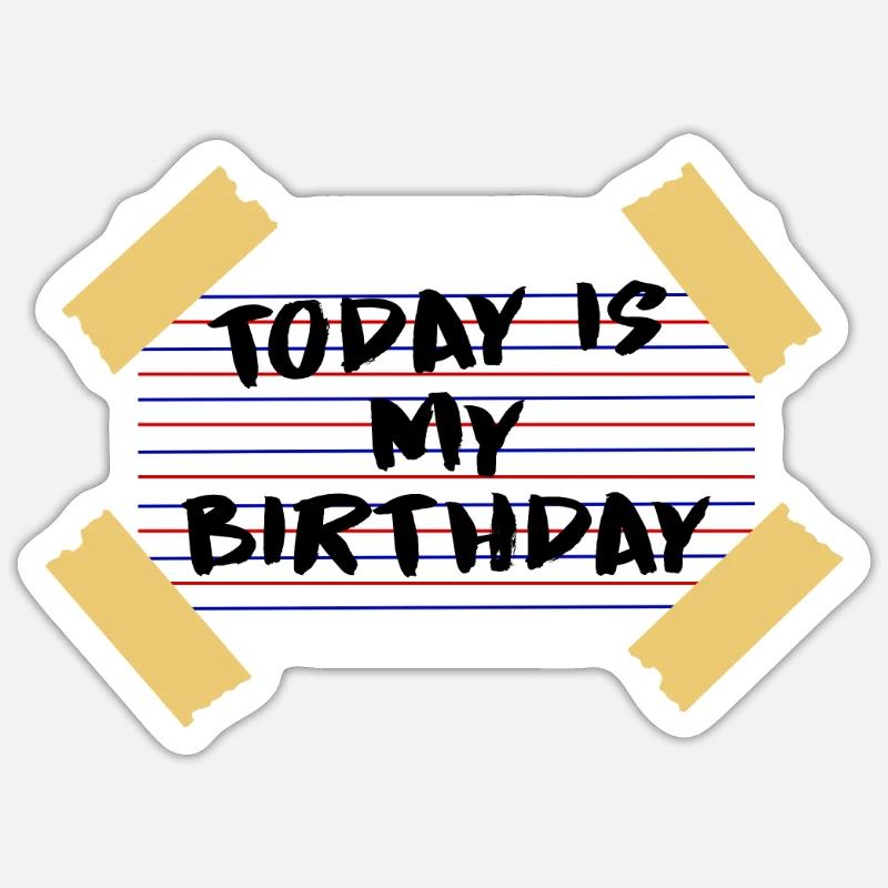 compleanno - Sticker formato S (10 x 10 cm) - bianco opaco