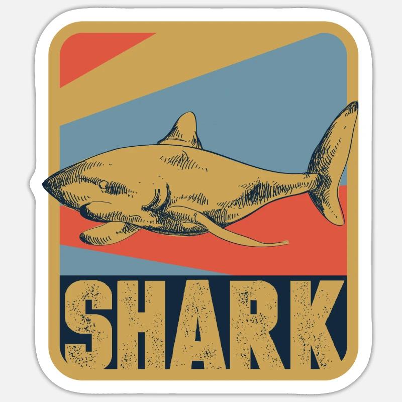 Shark fish Sticker size S (10 x 10 cm)
