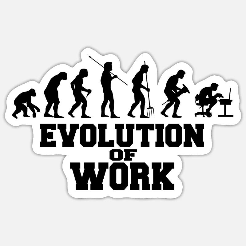 Evolution of Work Gift - Sticker size S (10 x 10 cm) - white matte